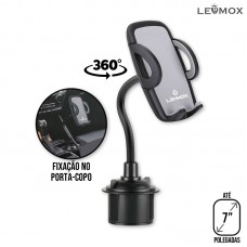 Suporte Celular Veicular Porta-Copo LEY-1667 Lehmox - Preto